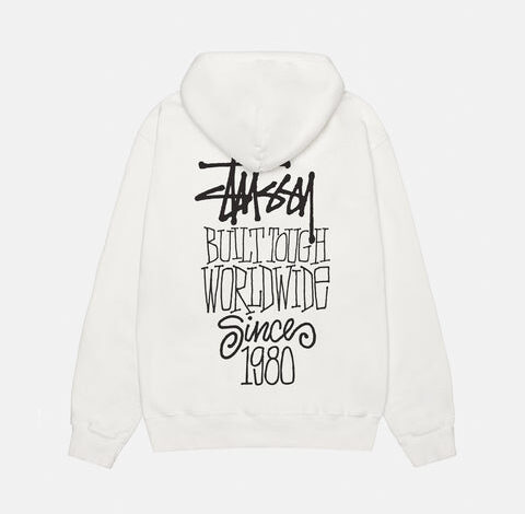 BUILT TOUGH HOODIE PIGMENT DYED WHITE