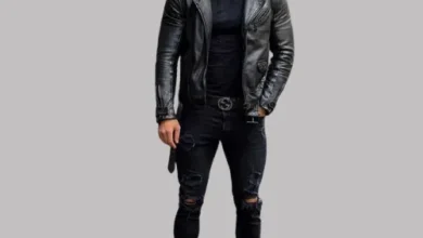 Black Leather Aviator Jacket For Men