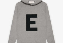 Kids Big E Knit Hoodie in Gray