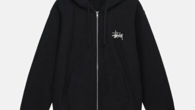 Stüssy Basic Zip Hoodie Herren Schwarz