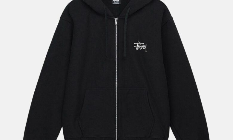 Stüssy Basic Zip Hoodie Herren Schwarz