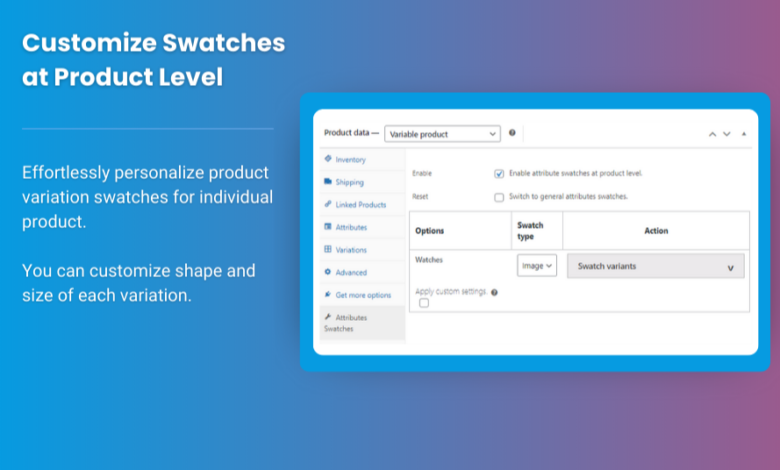 woocommerce product variations swatches